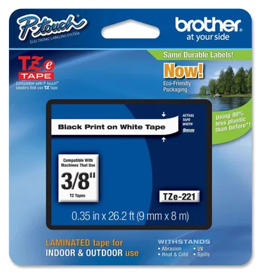 Immagine prodotto di Brother Nastro laminato lucido nero su bianco, 9 mm