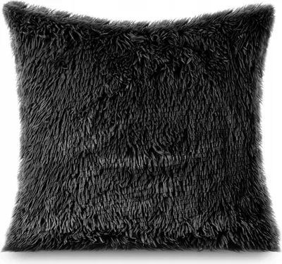 Produktbild von schwarzer Nadelkissenbezug 40x40 weich und flauschig