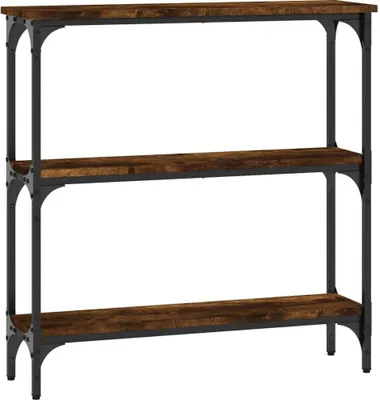 Image de vidaXL Table console chêne fumé 75x22,5x75 cm bois composite