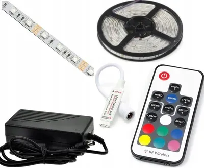 Image de Omako Ruban LED RGB 6m RF Contrôleur Alimentation