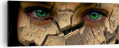 Produktbild von Bild auf Leinwand - Leinwandbild - Frau Gesicht Haut geknackt - 140x50cm - Wand Bild - Wanddeko - Leinwanddruck - Bilder - Kunstdruck - Wanddekoration - Leinwand bilder - Wandkunst - AB140x50-0267