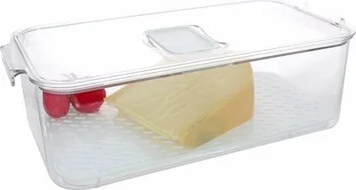 Produktbild von Centi PARMA Kühlschrankbox Clickdeckel, Belüftungsklappe Abtropfgitter 32 x 16,5 x 10 cm transparent PP