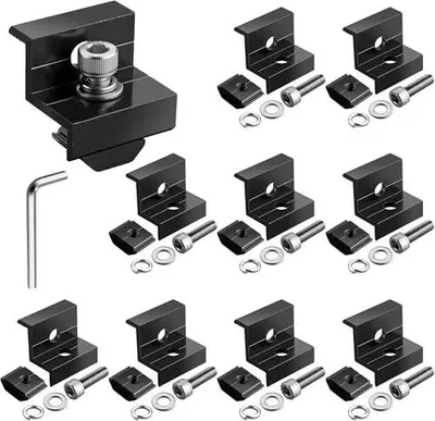 Solar-Endklemmen 30 mm, Alu, Z-Halter, 10 Stück, schwarz