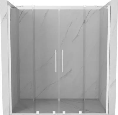 Produktbild von Mexen Velar Duo ausziehbare Duschtür 180 cm, transparent, Weiß - 871-180-000-02-20