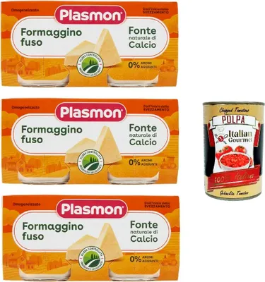 Produktbild von Plasmon Formaggino fuso 3x (2x80g) Mit italienischem Milch, natürlich, ohne Räume hinzugefügt + Italian Gourmet polpa 400g