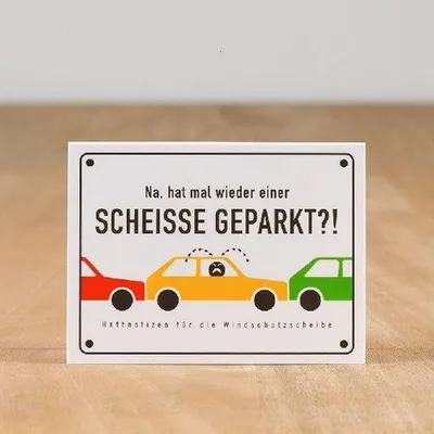 Produktbild von SCHEISSE GEPARKT - Haftnotizen für die Windschutzscheibe