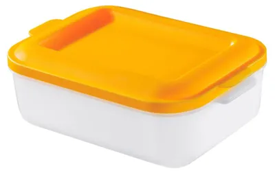 Produktbild von Frischhaltebox gelb 1,5 Liter mikrowellengeeignet mit Deckel und Haltegriffen