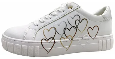 Produktbild von MARCO TOZZI Damen Sneaker mit Plateau und mehrfarbigem Herz Muster 2-23711-44, Größe:40 EU, Farbe:Gold