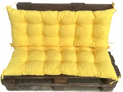 Produktbild von Kissen für Paletten, Gelb, 120x60x8 cm, Gartenkissen für Paletten, Sitz- und Rückenlehnenkissen für Paletten, Gartenkissen