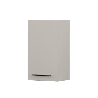 Image de Armoire murale INEZ V, cuisine, armoire de cuisine à une porte 40 cm cachemire/cachemire avec porte battante, poignée métallique noire