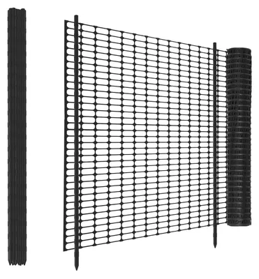 Imagen del producto de Valla de plástico móvil, de 30 metros de largo por 100 centímetros de alto, con postes resistentes, ideal para jardines y animales