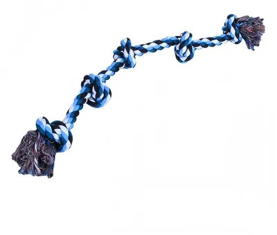 Immagine prodotto di Giocattolo in corda fatto a mano per cani: corda di cotone di 90 cm con 5 nodi