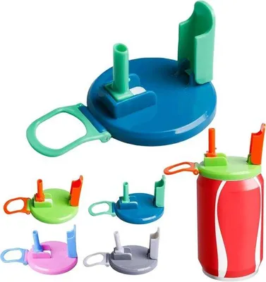 Immagine prodotto di Copri-bicchieri riutilizzabili in silicone con cannuccia - 4 pezzi