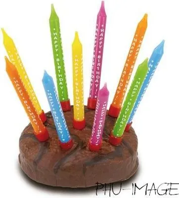 Produktbild von Tortenkerzen mit der Aufschrift Happy Birthday 10 St.