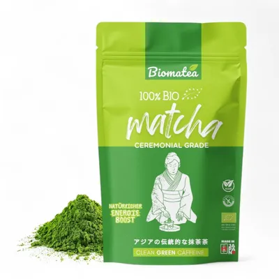 Produktbild von Biomatea Japanischer Matcha Tee Pulver, Ceremonial, 100g, aus Kagoshima