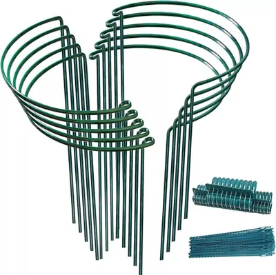 Produktbild von 8X Pflanzenstützen Strauchstütze halbrund grün 40 cm Staudenhalter Blumenhalter