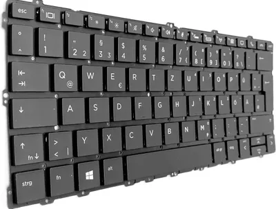 Produktbild von Tastatur - Farbe: Schwarz - mit Beleuchtung - ohne Rahmen Deutsches Tastaturlayout kompatibel für HP EliteBook x360 1030 G2