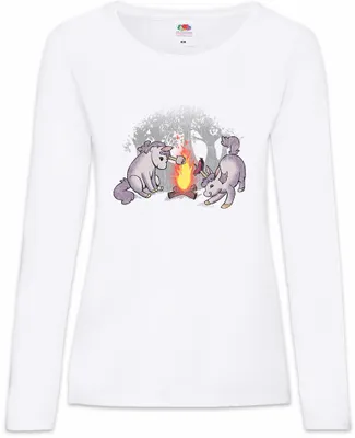 Produktbild von Urban Backwoods Campicorns I, Damen Langarmshirt, Farbe: Weiß, Größe: L