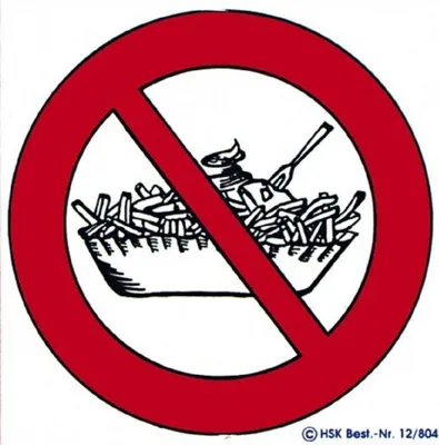 Produktbild von Verbotsschild - POMMES VERBOTEN - Gr. ca. 20 x 20 cm - 308335