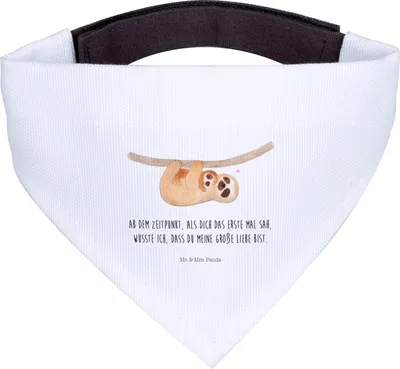 Produktbild von Mr. & Mrs. Panda Halstuch Faultier Kind - Weiß - Geschenk, Hunde, Geburt, Baby, Mutter, Mama, Hundehalstuch, Hund, Hundetuch, Tuch