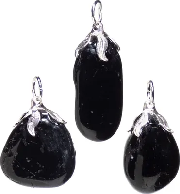Produktbild von Edelstein-Anhänger Schwarzer Turmalin – ±1,5–3 cm, Packung mit 3 Stück – ±1,5–3 cm, Packung mit 3 Stück