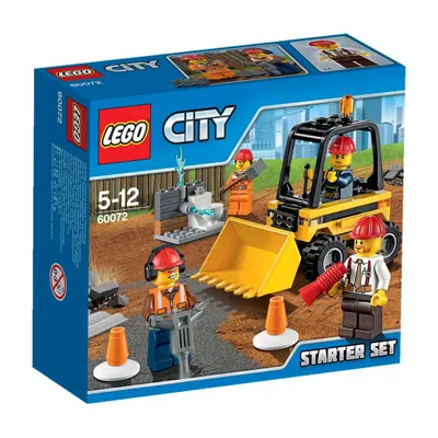 Produktbild von LEGO City Abriss-Experten Starter Set 60072, 85 Teile, mit 4 Minifiguren, Frontlader und Gebäudeteil, ca. 4 x 10 x 8 cm, 5-12 Jahre