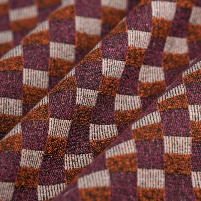Productafbeelding van Jacquard-stof, motief "Quadro", 140 cm breed, roze, gecertificeerd volgens  standaard