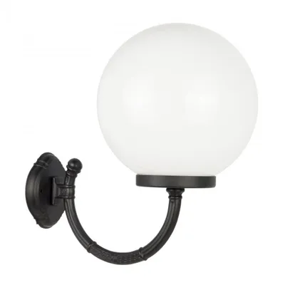 Obrázek produktu pro Zahradní nástěnná lampa koule bílá nebo kouřová 30 cm 1xE27 černá IP43 SU-MA Kule K 3012/1/K 300 P