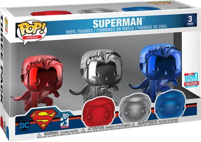 Produktbild von DC Heroes Superman - 3 Pack  2018 Fall Convention Exclusive Limited Edition - Funko Pop! - Vinyl Figur