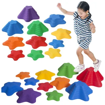 Image de Pierres du parcours sensoriel 4 tailles 6 pierres colorées