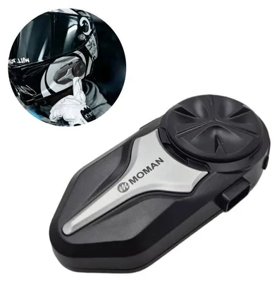 Zdjęcie produktu dla Interkom motocyklowy MOMAN CP-X komunikator, bateria 1000mAh, zasięg 2000m MESH