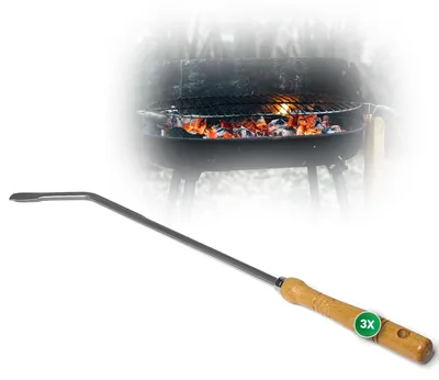 Productafbeelding van Set van 3 Stochijzers met Houten Handvat voor Open Haard