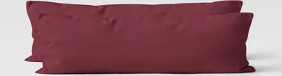 Produktbild von 2er Set Renforcé UNI Kissenhüllen 40x145 cm Seitenschläferkissen Garnitur 100% Baumwolle Mit Reißverschluss bordeaux
