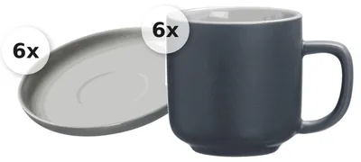 Produktbild von Espressotassen - Set 12 tlg. Jasper grau