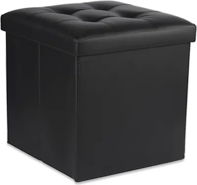 Obrázek produktu pro Skládací sedací vak Ravello L s knoflíky - 38x38x38cm v černé ekokůži
