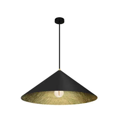 Produktbild von Hängelampe schwarzer Kegel mit goldener Innenseite Ø 50 cm Fuji 1xE27 Milagro