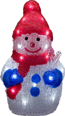 Produktbild von Konstsmide - LED Acryl Schneemann 6h Timer, 24 kalt weiße Dioden, batteriebetrieben, Außen, transparentes Kabel; 6140-203