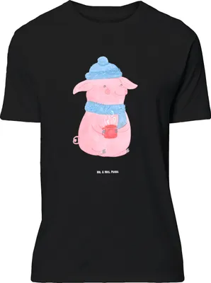 Produktbild von Mr. & Mrs. Panda Größe M T-Shirt Schweinchen Glühwein - Schwarz - Geschenk, Shirt, Betrunken, Herren, Spruch, Tshirt, mit, Weihnachten, Weihnachtsmarkt