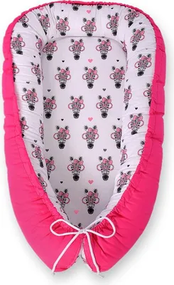 Immagine prodotto di Bozzolo per neonati, bifacciale, box, fasciatoio, premium BOBONO - zebre rosa