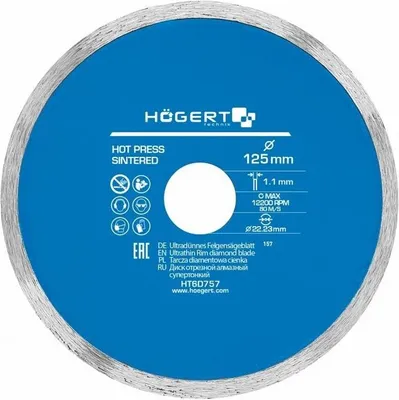 Produktbild von Hogert Technik Trennscheibe Winkelschleifer HT6D757 1.1mm 125mm