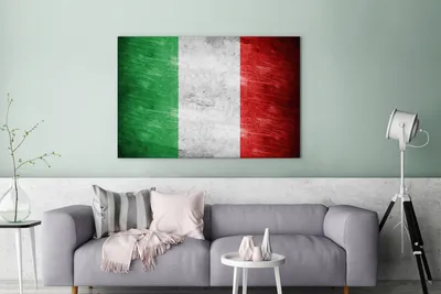 Produktbild von OneMillionCanvasses® - Leinwandbilder - 140x90 cm, Bild der Flagge von Italien, Wandbilder Kunstdruck Wanddekoration - Foto auf Leinwand - Gemälde auf Holzrahmen
