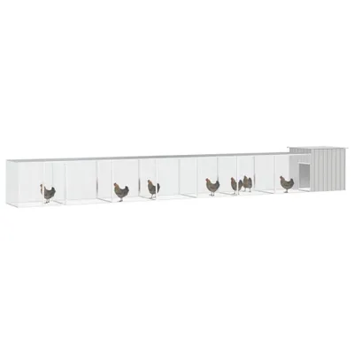 Zdjęcie produktu dla vidaXL Klatka dla kurczaka szara 800x91x100 cm Stal ocynkowana