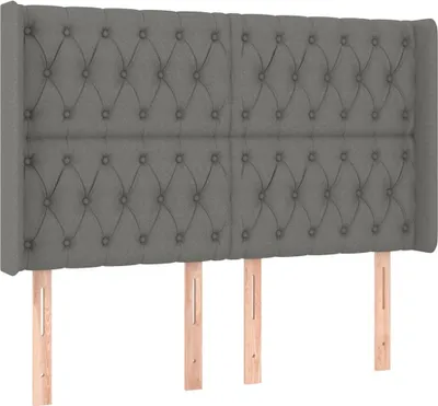 Produktbild von vidaXL Kopfteil mit Ohren Dunkelgrau 147x16x118/128 cm Stoff