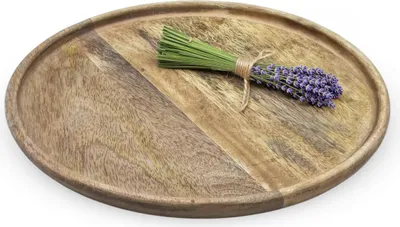 Image de 1.07 Assiette décorative en bois de manguier - env. Ø 30 cm - Bol décoratif rond