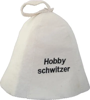 Produktbild von Saunahut mit Stickerei Hobby-schwitzer aus Filz (Filzkappe, Saunamütze)
