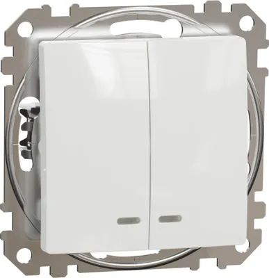 Produktbild von Serienschalter mit LED Sedna Design glänzend weiß SDD111105L Schneider Electric
