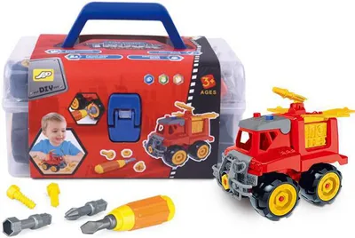 Image de Démontez les jouets pour les tout-petits DIY assemblage pelle avec kit de construction, véhicule de construction camion kit de jeu avec 2 tournevis différents - Rouge