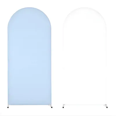 Produktbild von Hochzeitsbogen Abdeckung 80×180 cm – Elastische Elasthan Stretch Husse für Traubogen – Weiß/Blau – Event & Hochzeitsdekoration