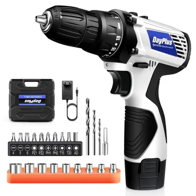 Image de Perceuse-visseuse sans fil - 12 V - Couple de 45 Nm - 18+1 réglages de couple - 2 vitesses - 1 batterie de 1,5 Ah - Moteur sans balais