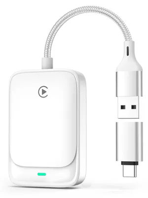 Wireless CarPlay Adapter für iPhone, Bluetooth 5.3, USB-A, Weiß
